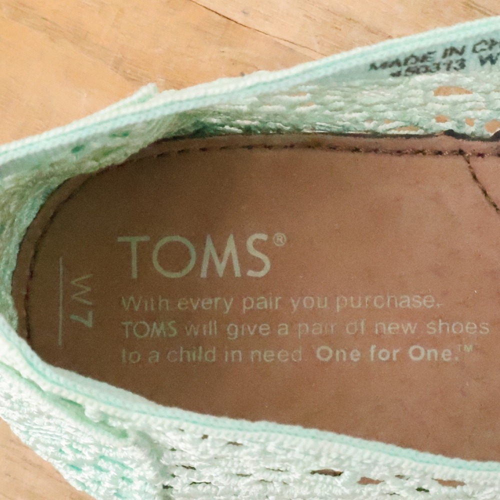 Toms Mint Crochet Slip-On Espadrilles - Picture 3 of 7